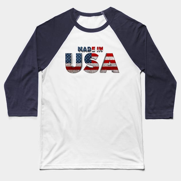 Made in USA - 3D Letters Baseball T-Shirt by RetroArtCulture